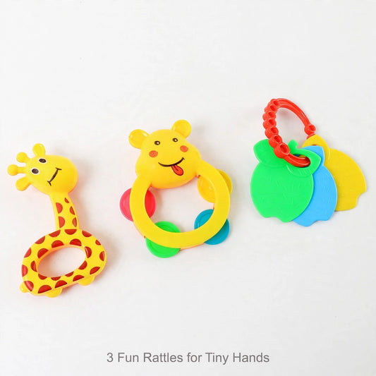 Baby Rattle Toy Set 3 pc – Sensory Play for Infants