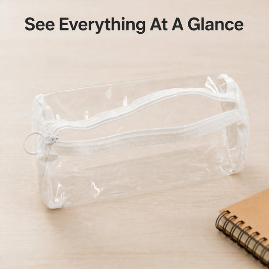 Transparent PVC Pencil Case – See All, Stay Organized