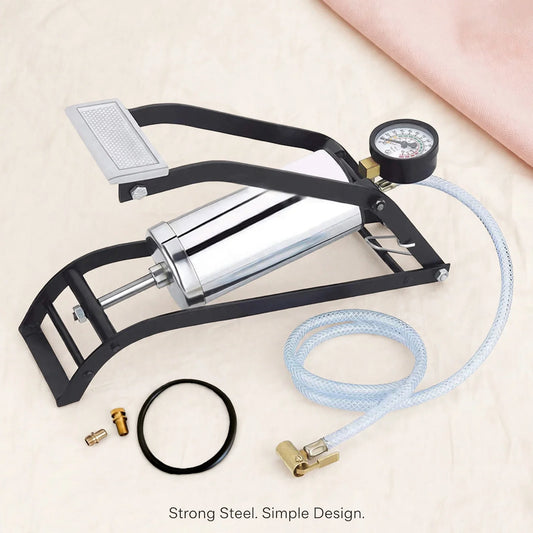 Mini Foot Pump – Tyre Inflator with Gauge, No Mechanic Needed