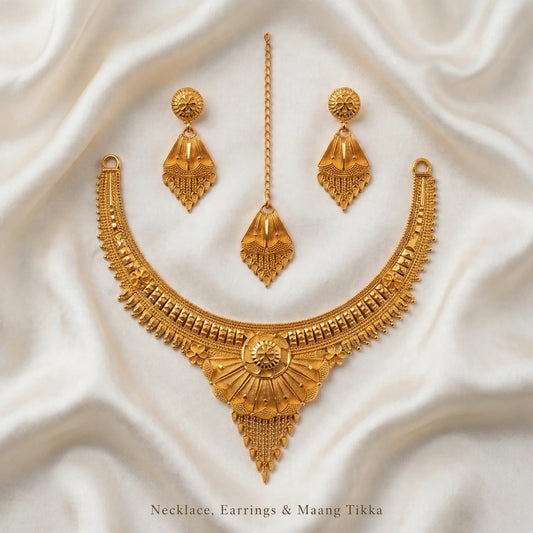 1 Gram Gold Plated Temple Jewellery Set – Traditional