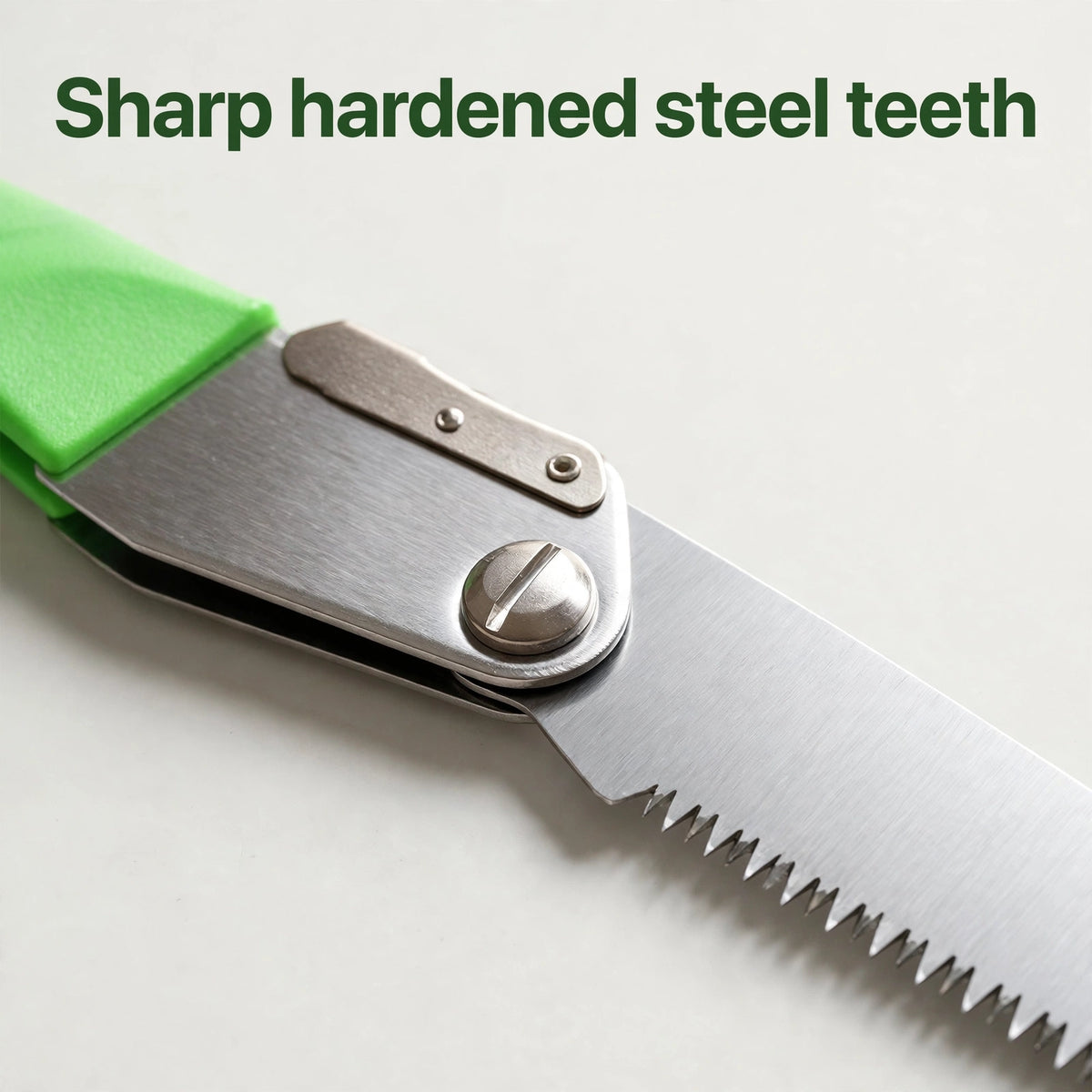 Sharp steel teeth close-up