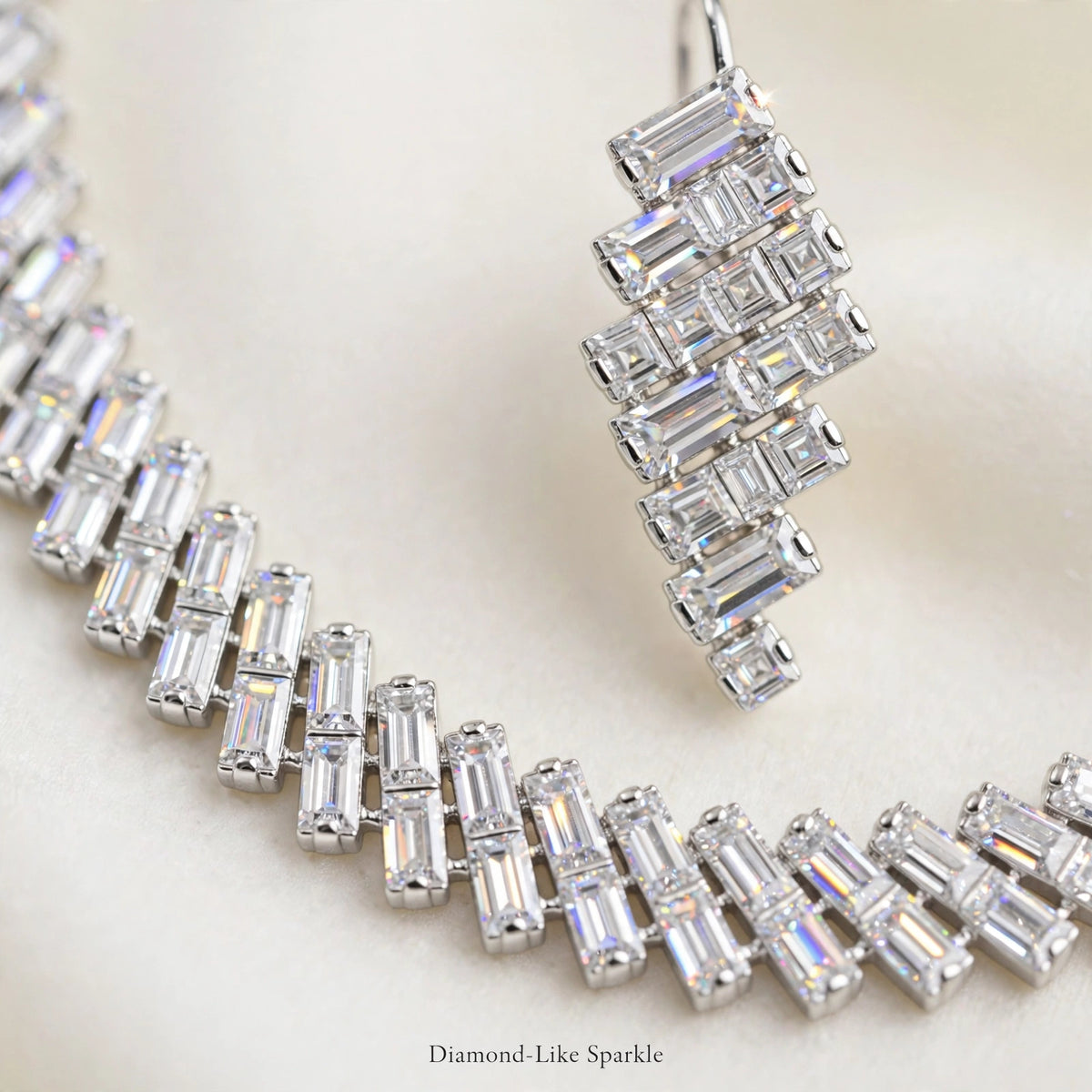 Close-up of diamond-like sparkling stones