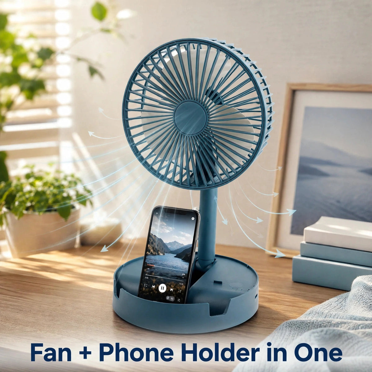 Portable Desktop Fan – Foldable, Silent Cooling