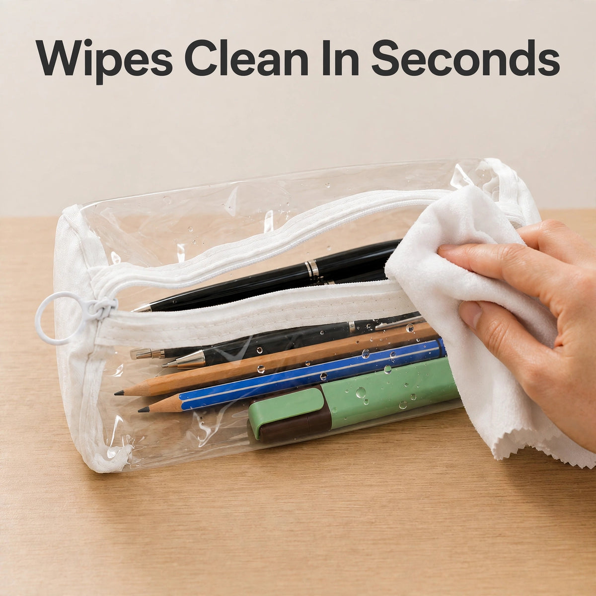 Transparent PVC Pencil Case – See All, Stay Organized