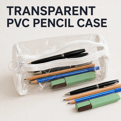 Transparent PVC Pencil Case – See All, Stay Organized
