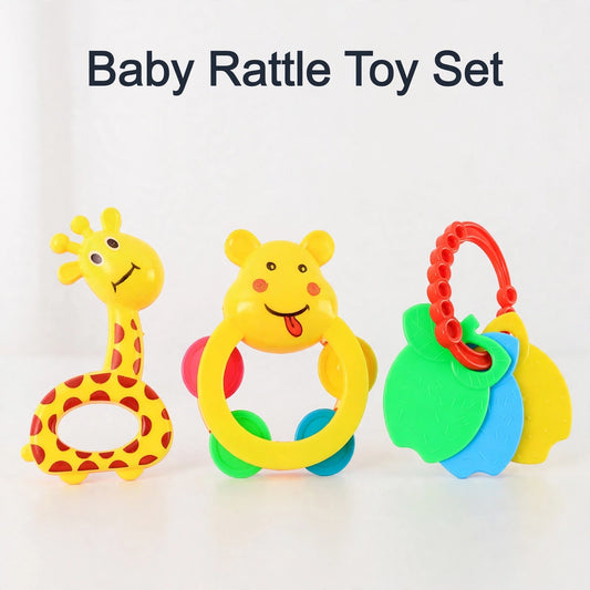 Baby Rattle Toy Set 3 pc – Sensory Play for Infants