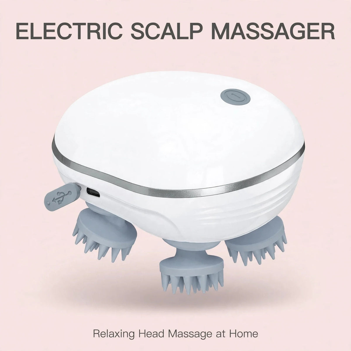 Electric Scalp Massager – 4 Heads, USB Rechargeable