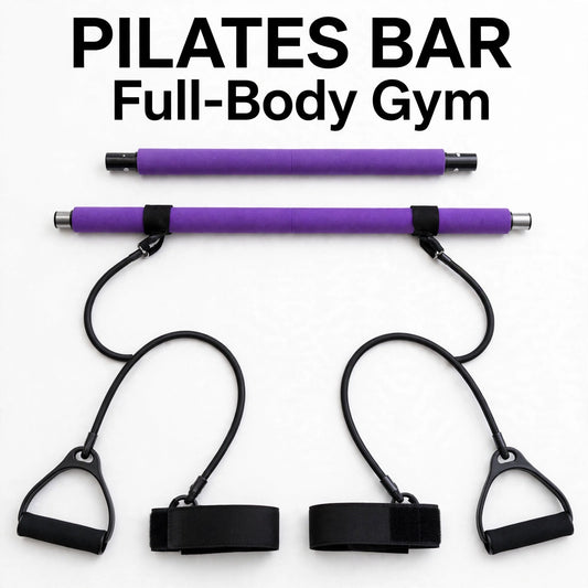 Pilates Bar with Resistance Bands – Full-Body Home Gym