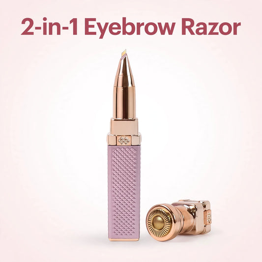 2-in-1 Rechargeable Eyebrow Razor with LED Light