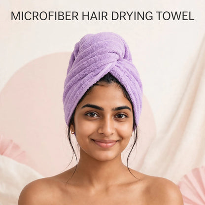 Microfiber Hair Drying Towel – Dry Hair Fast, Less Frizz