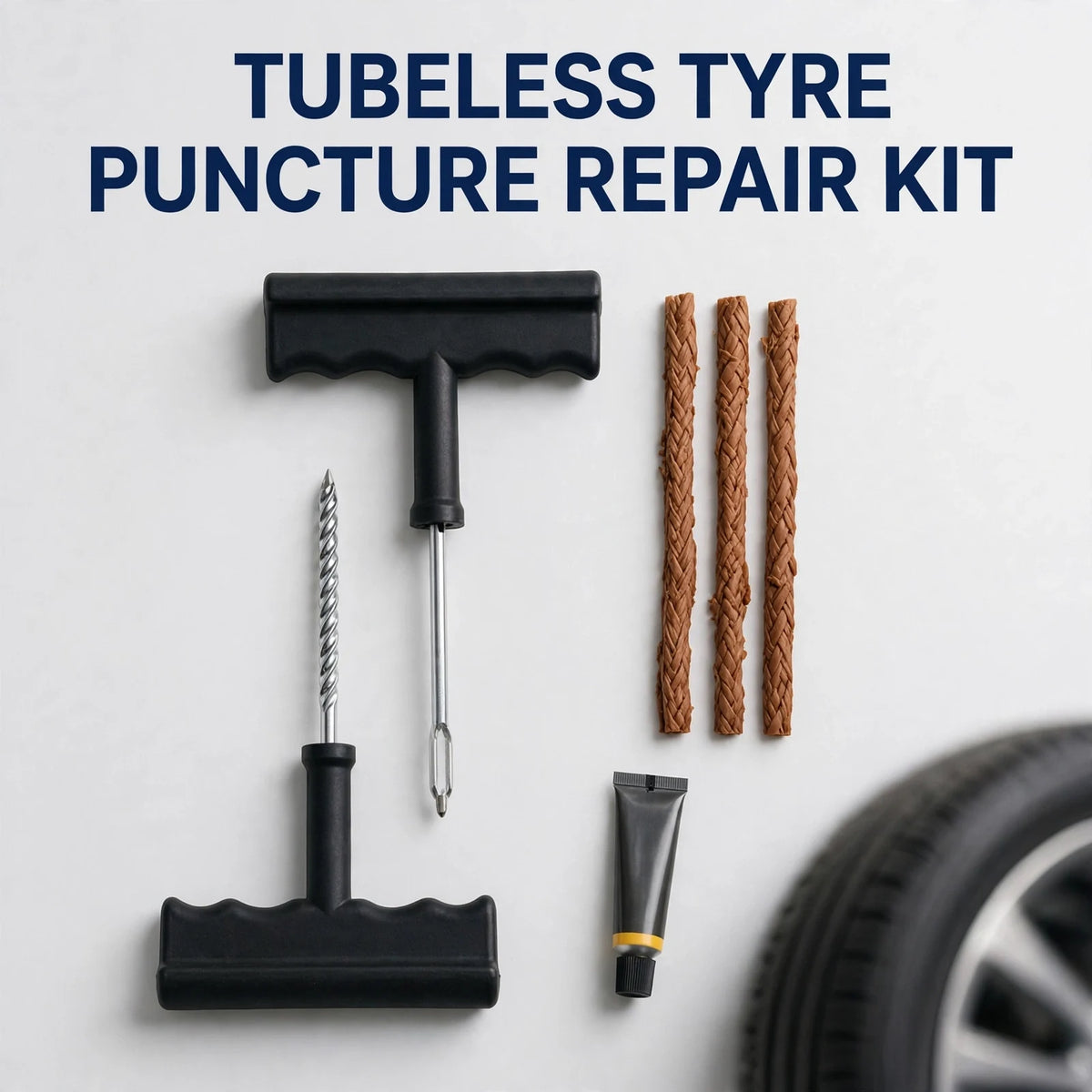 Tubeless Tyre Puncture Repair Kit – Fix Punctures on the Road