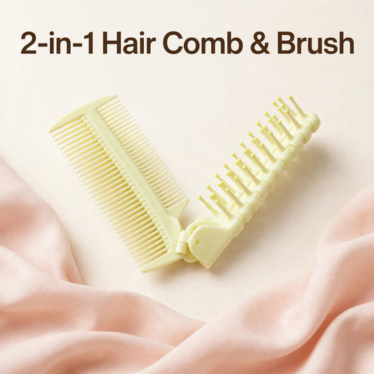 Foldable 2-in-1 Hair Comb & Brush – Travel Friendly