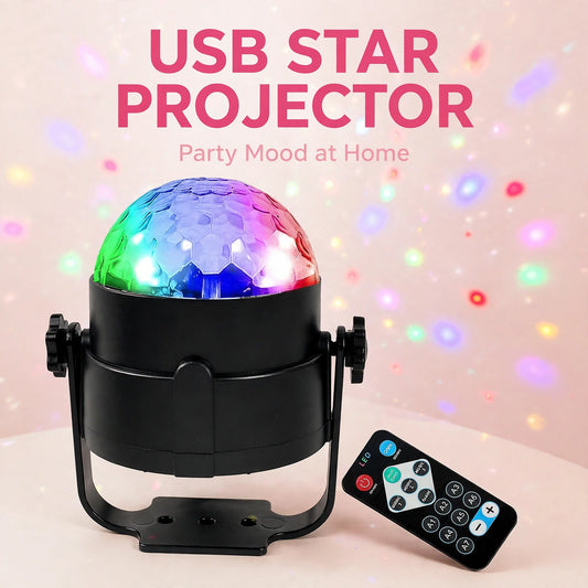 USB Star Projector Disco Light – Party Mood at Home