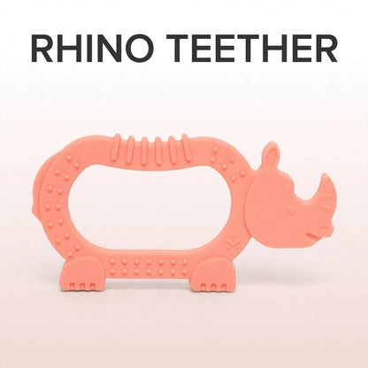 Rhino Shaped Baby Teether – Silicone