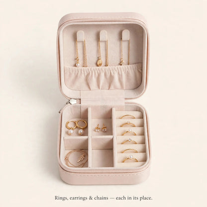 Open organizer box showing ring rolls and compartments