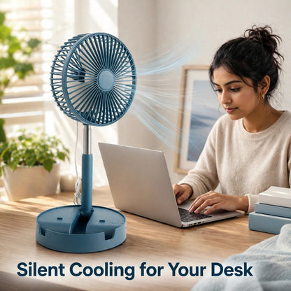 Portable Desktop Fan – Foldable, Silent Cooling