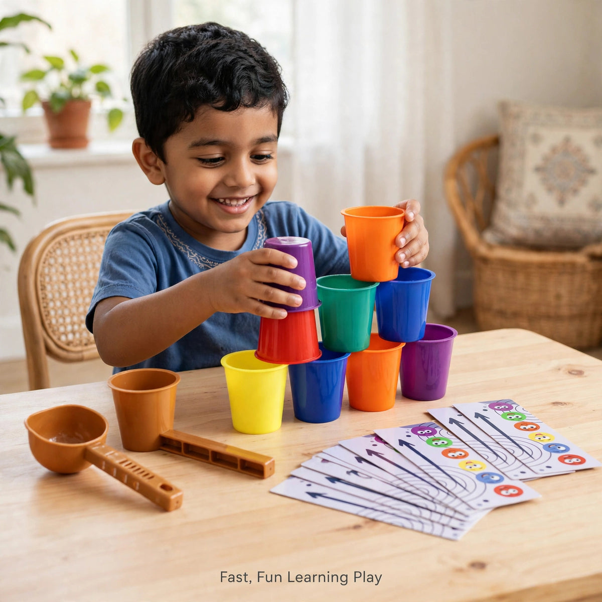 Stack Cups Game – Color Matching, Learning Play for Kids