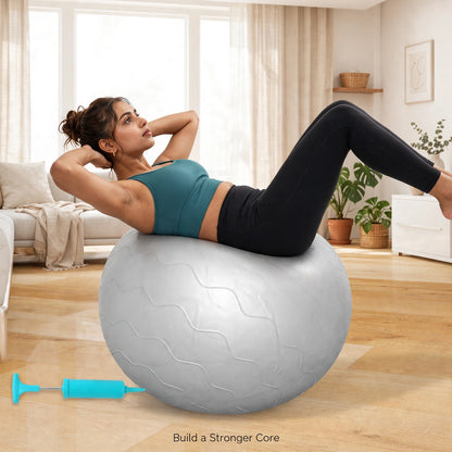 Core exercise on gym ball