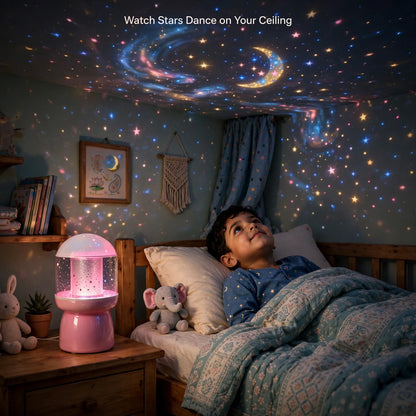Star Projector Night Lamp – Rotating Colours for Kids Room