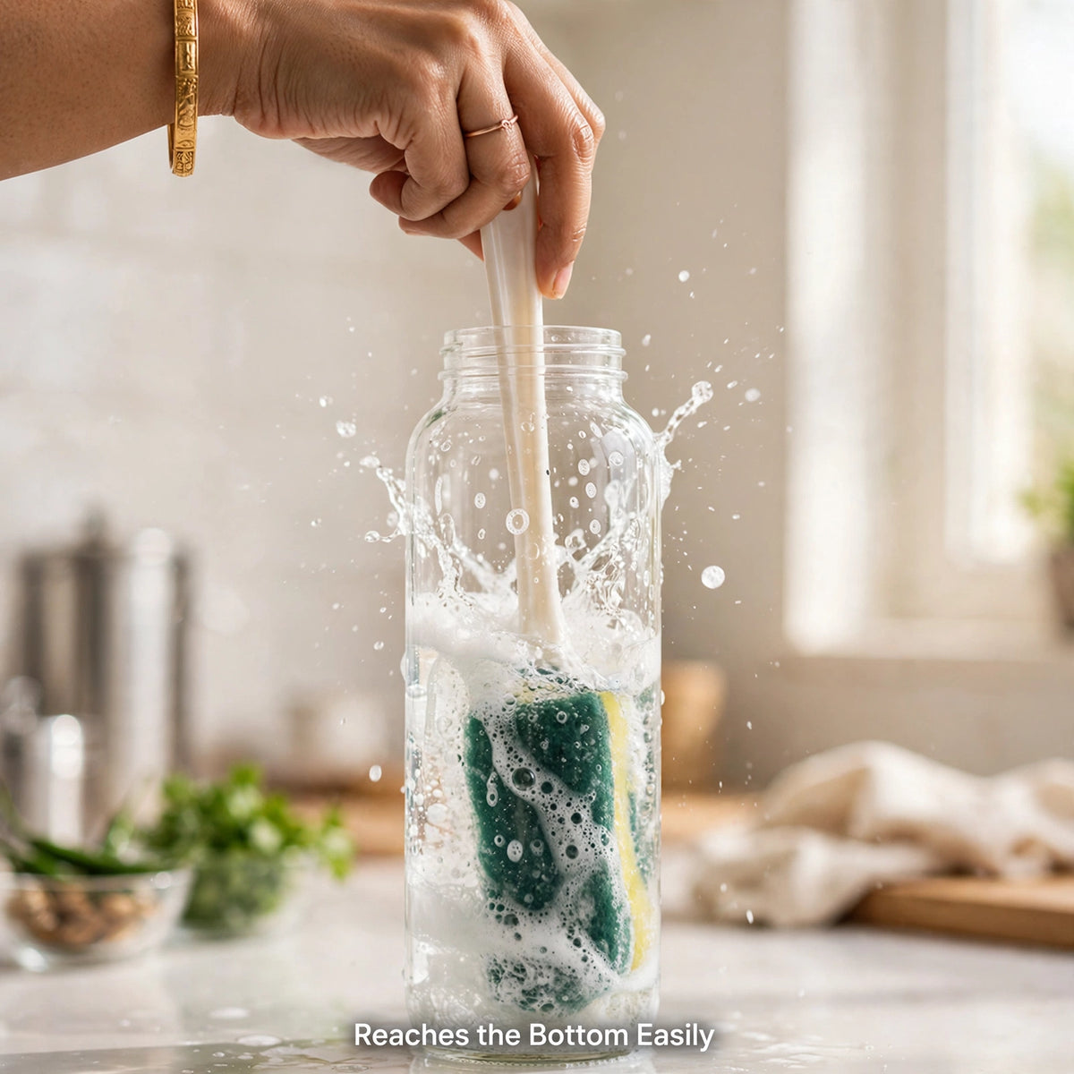 Long Bottle Cleaning Brush – Reach Inside Every Bottle & Jar