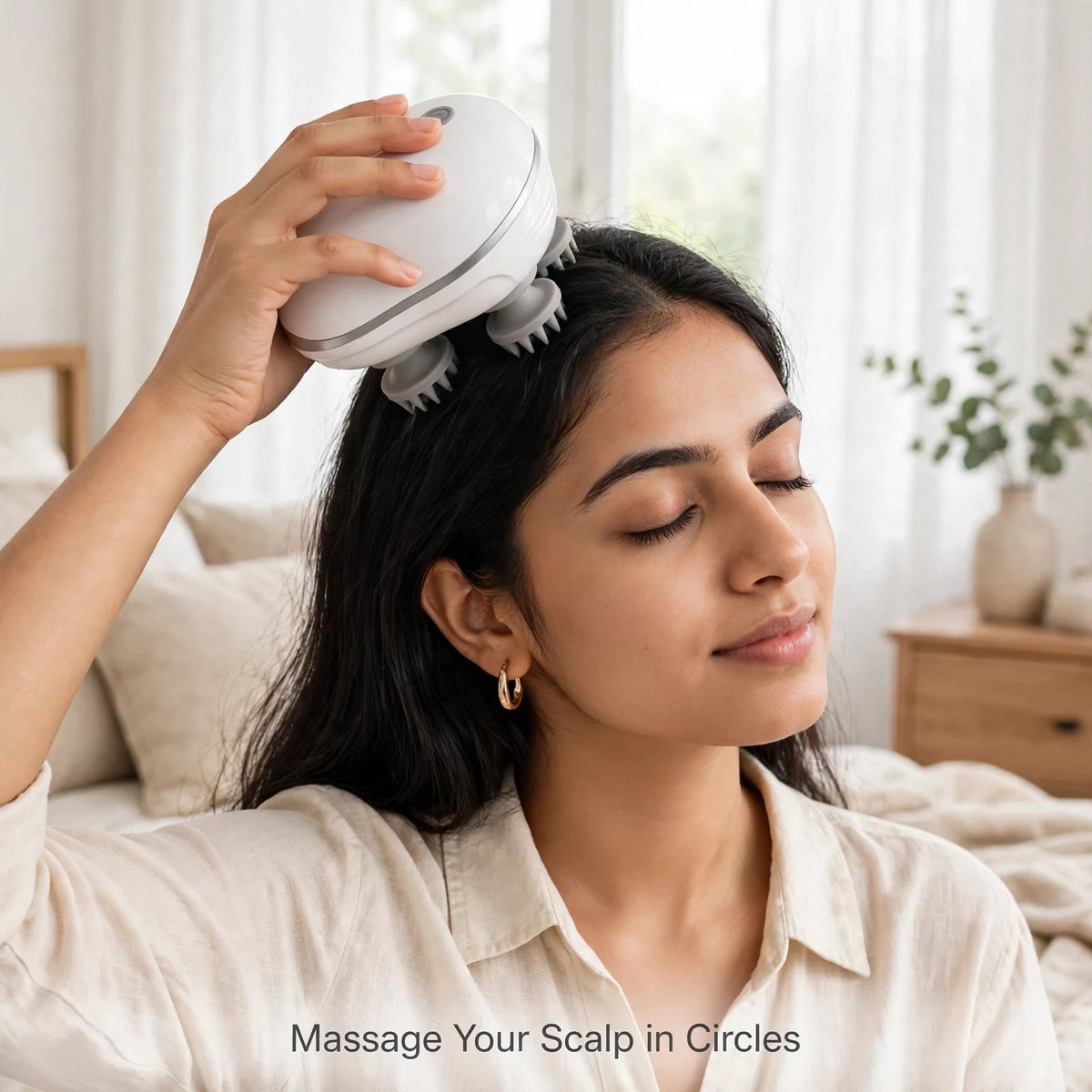 Electric Scalp Massager – 4 Heads, USB Rechargeable