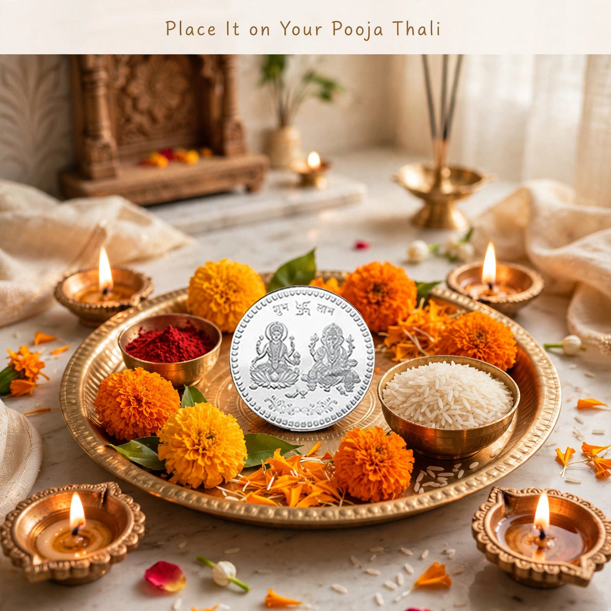 Goddess Lakshmi Pooja Coin – Shubh Laabh for Diwali