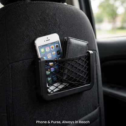 Car Seat Organizer – Mesh Storage for Phone, Bottle & Purse