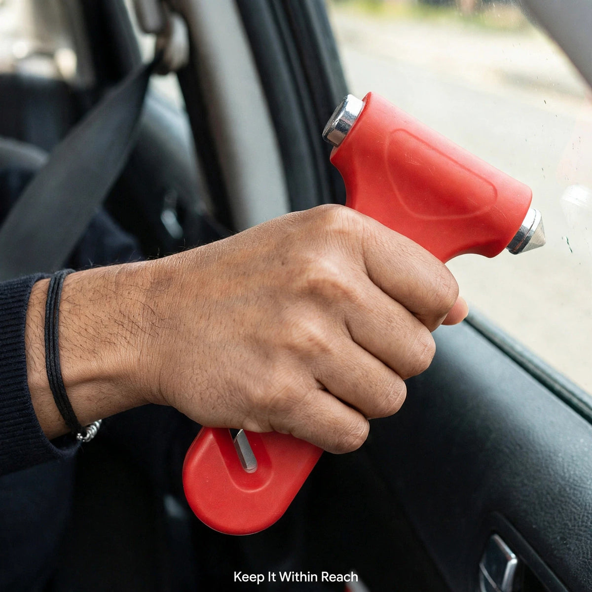 Car Safety Hammer – Window Breaker & Seatbelt Cutter