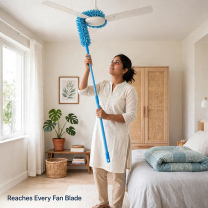 Extendable Microfiber Fan Duster – Clean Fan Blades Without a Stool