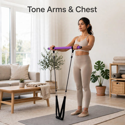 Pilates Bar with Resistance Bands – Full-Body Home Gym