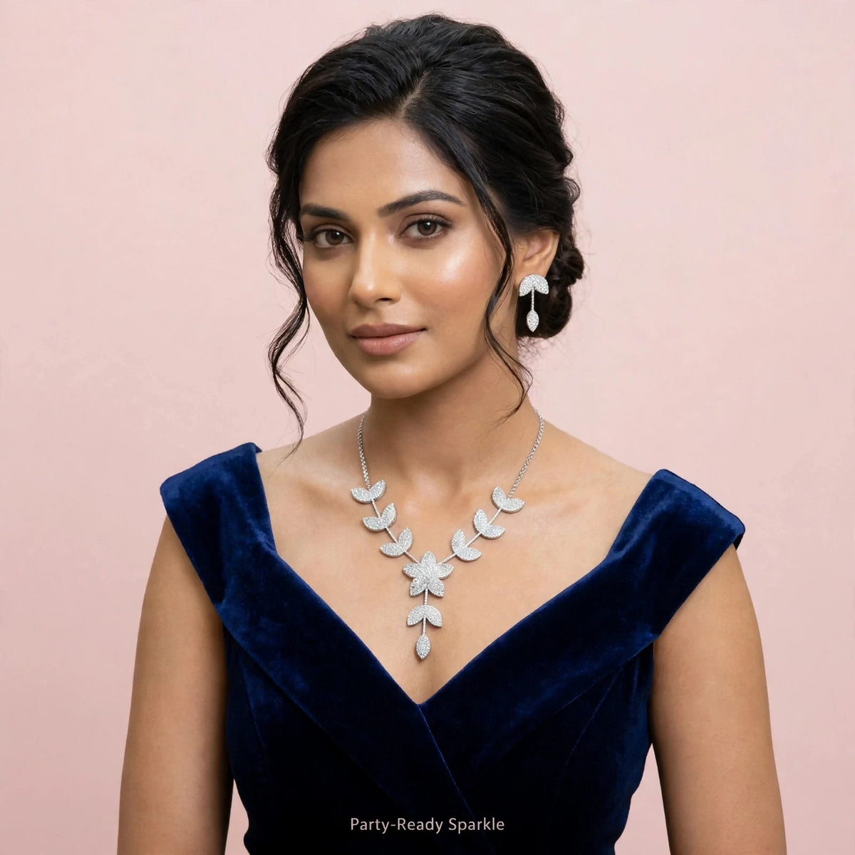 Zirconia Elegance AD Necklace Set – Daily Party Sparkle