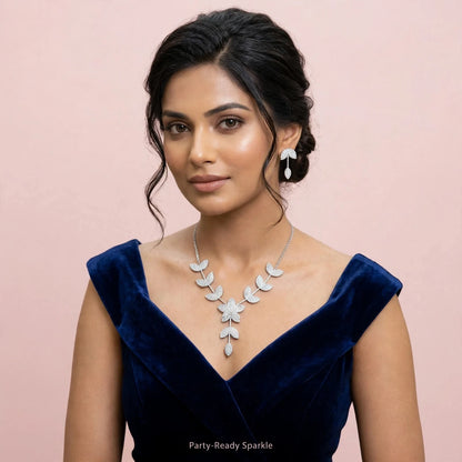 Zirconia Elegance AD Necklace Set – Daily Party Sparkle