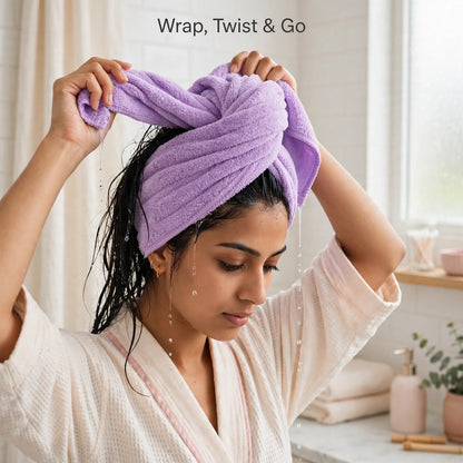 Microfiber Hair Drying Towel – Dry Hair Fast, Less Frizz