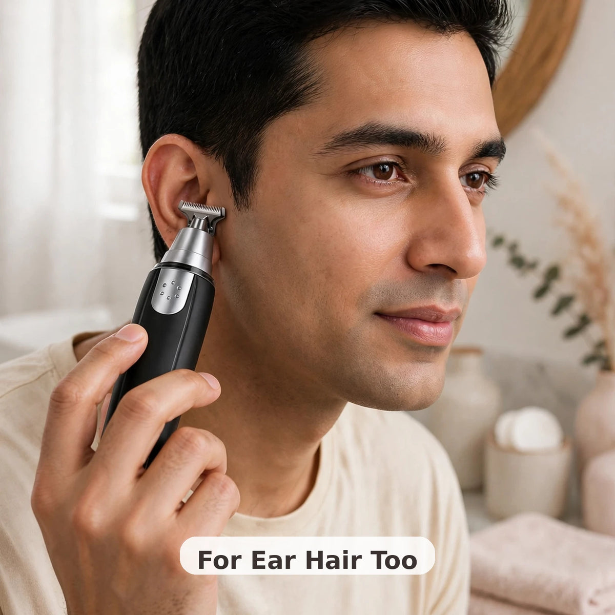Battery Ear & Nose Hair Trimmer – Painless Grooming at Home