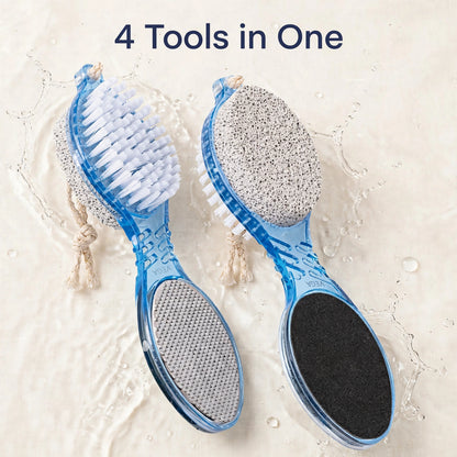 Four tools in one foot scrubber