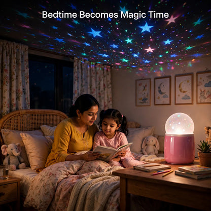 Star Projector Night Lamp – Rotating Colours for Kids Room