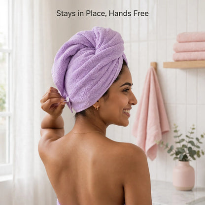 Microfiber Hair Drying Towel – Dry Hair Fast, Less Frizz