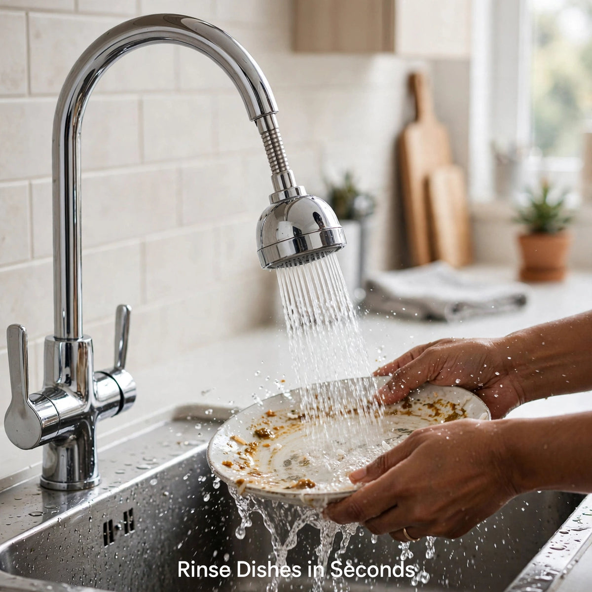 Water-Saving Faucet Sprayer – 360° Rotating Tap Extender