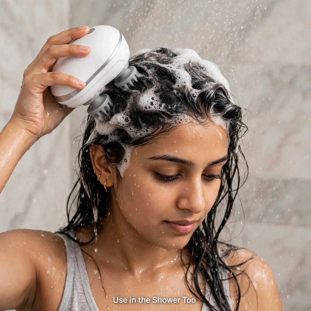 Electric Scalp Massager – 4 Heads, USB Rechargeable