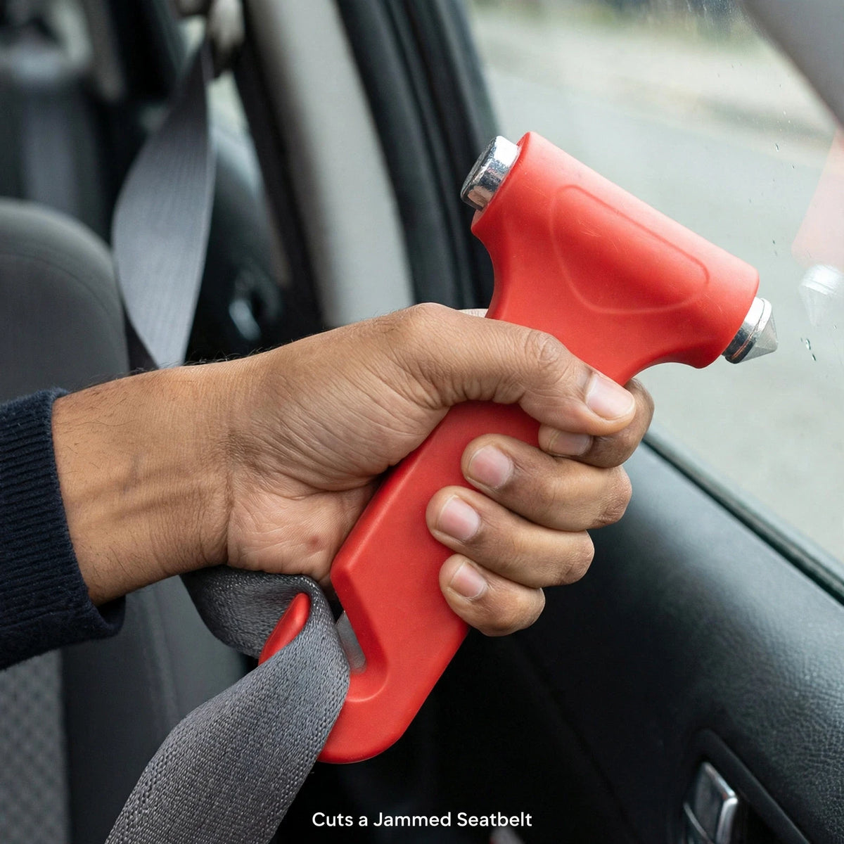 Car Safety Hammer – Window Breaker & Seatbelt Cutter