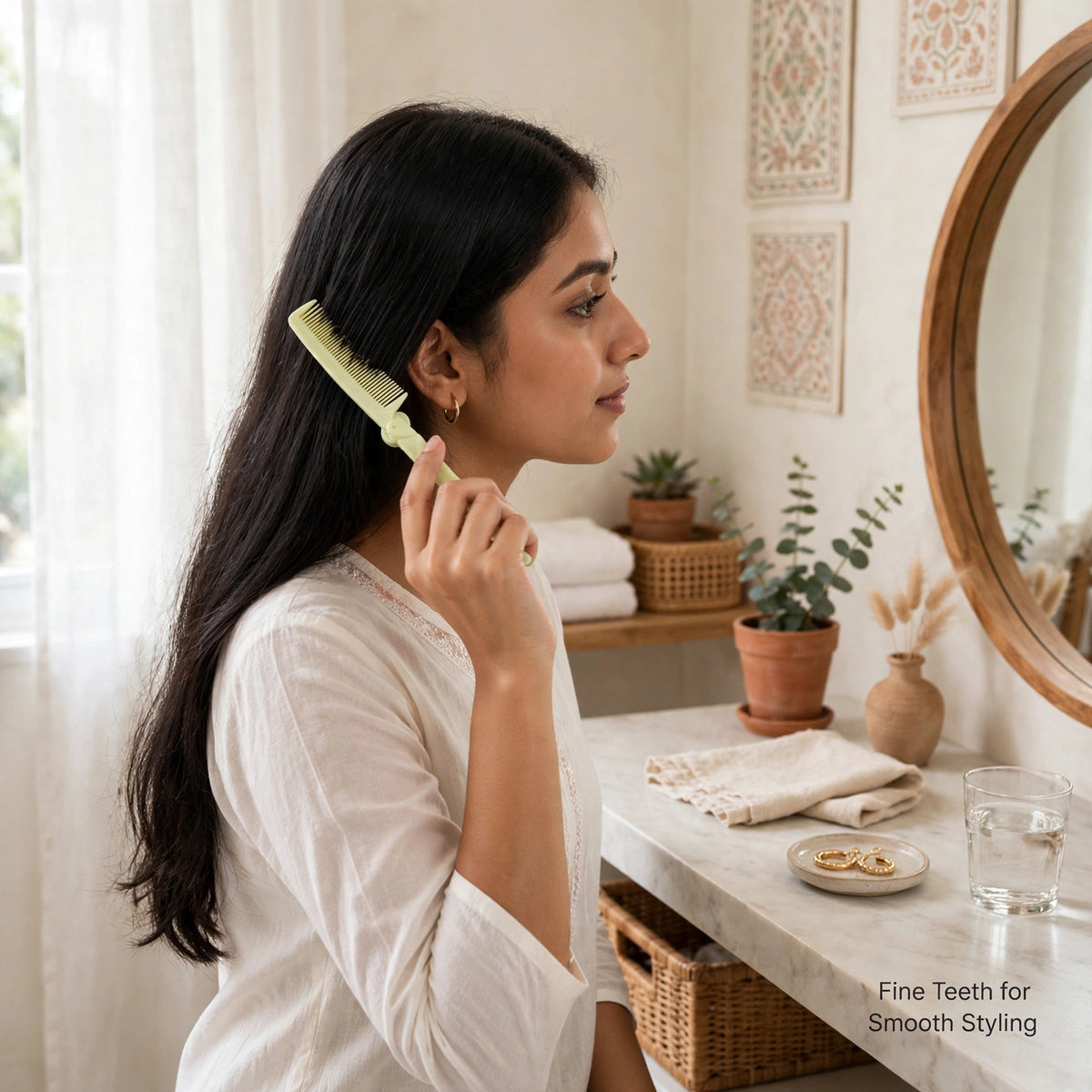 Foldable 2-in-1 Hair Comb & Brush – Travel Friendly