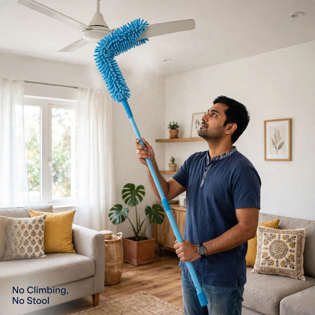 Extendable Microfiber Fan Duster – Clean Fan Blades Without a Stool