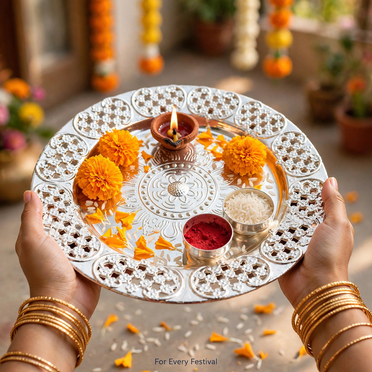 Pooja Thali Set 8-inch – Ready for Every Festival
