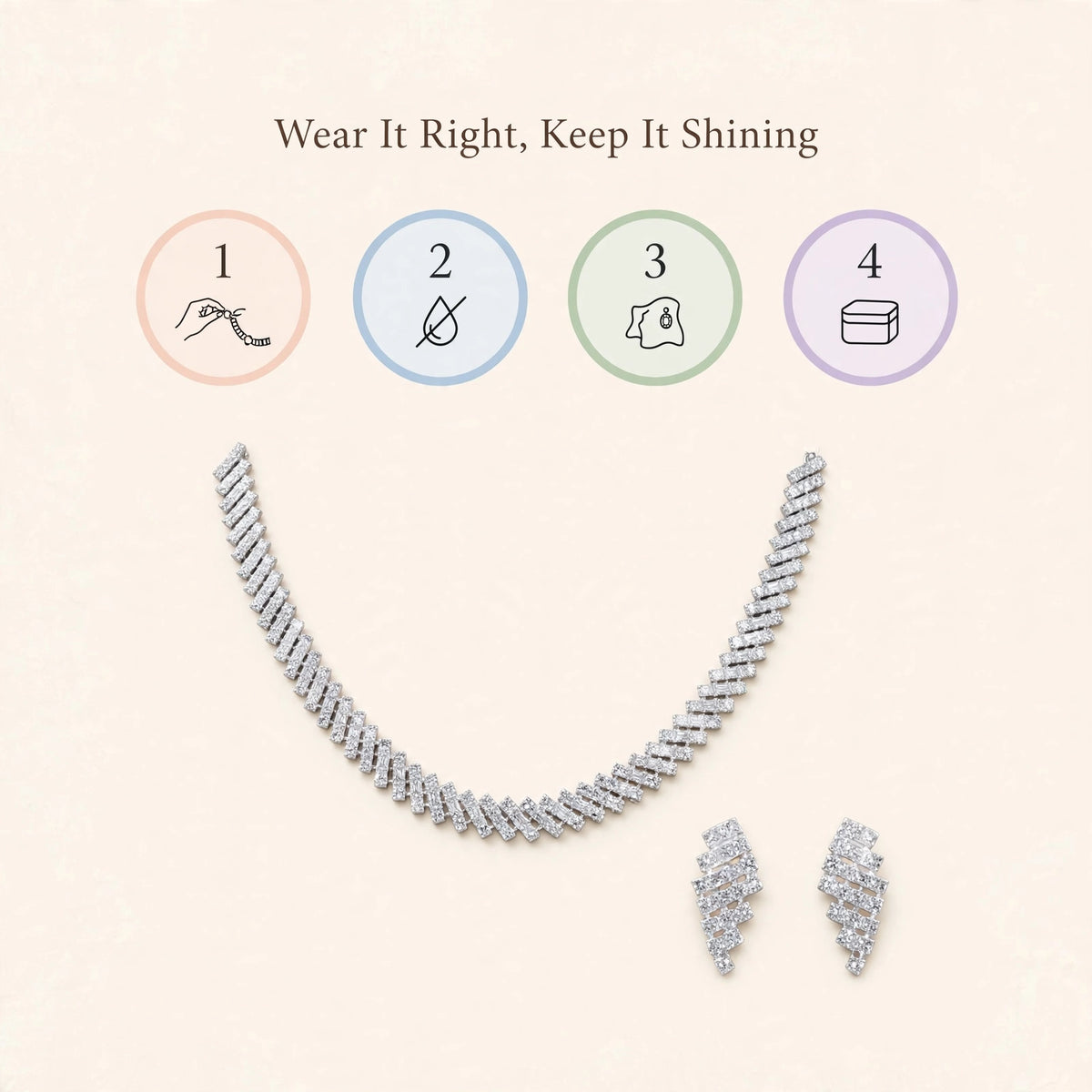 How to wear and care for the jewellery set