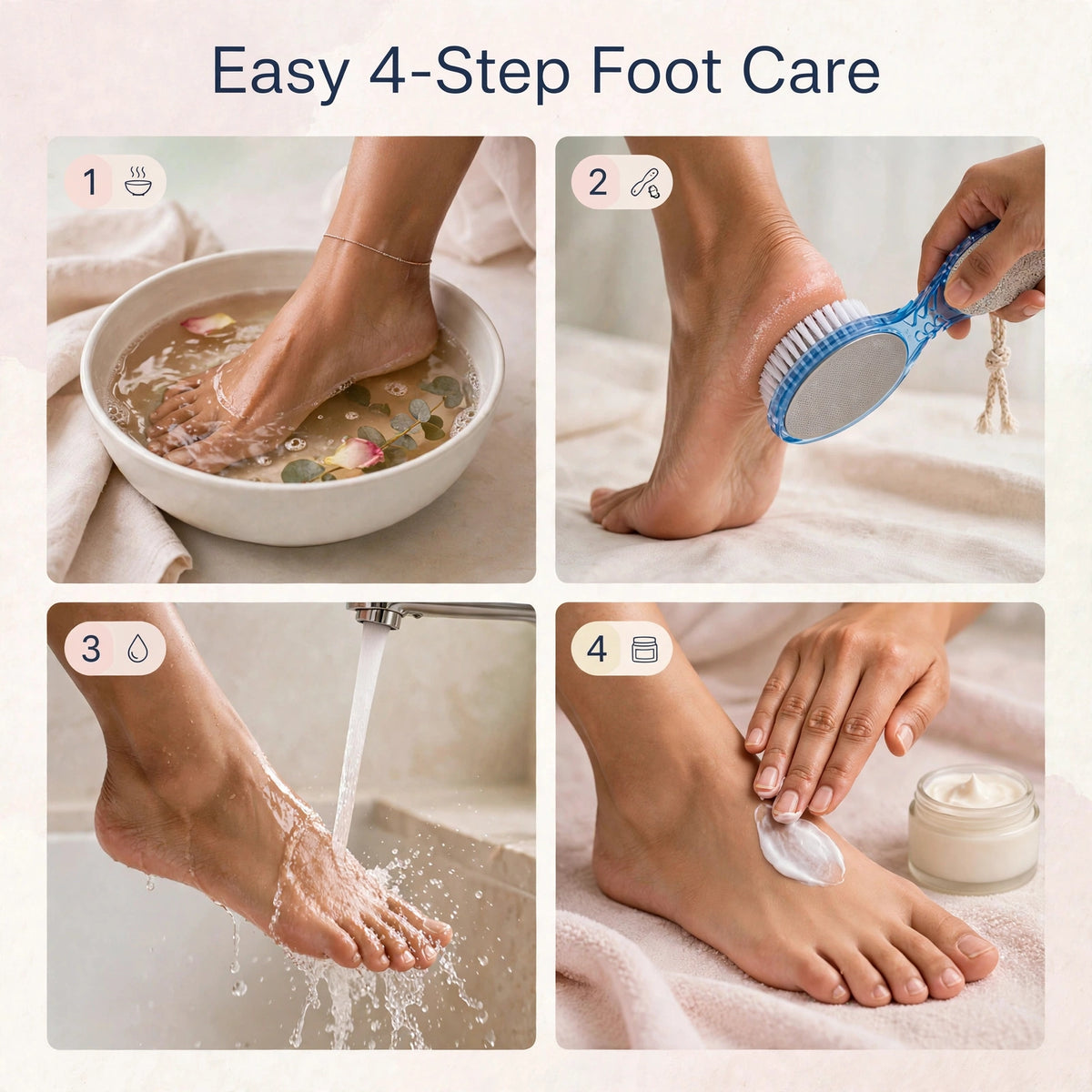 How to use foot scrubber - 4 steps