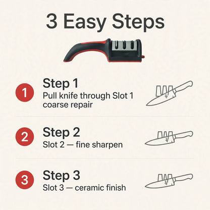 3-Stage Knife Sharpener – Make Old Knives Sharp Again