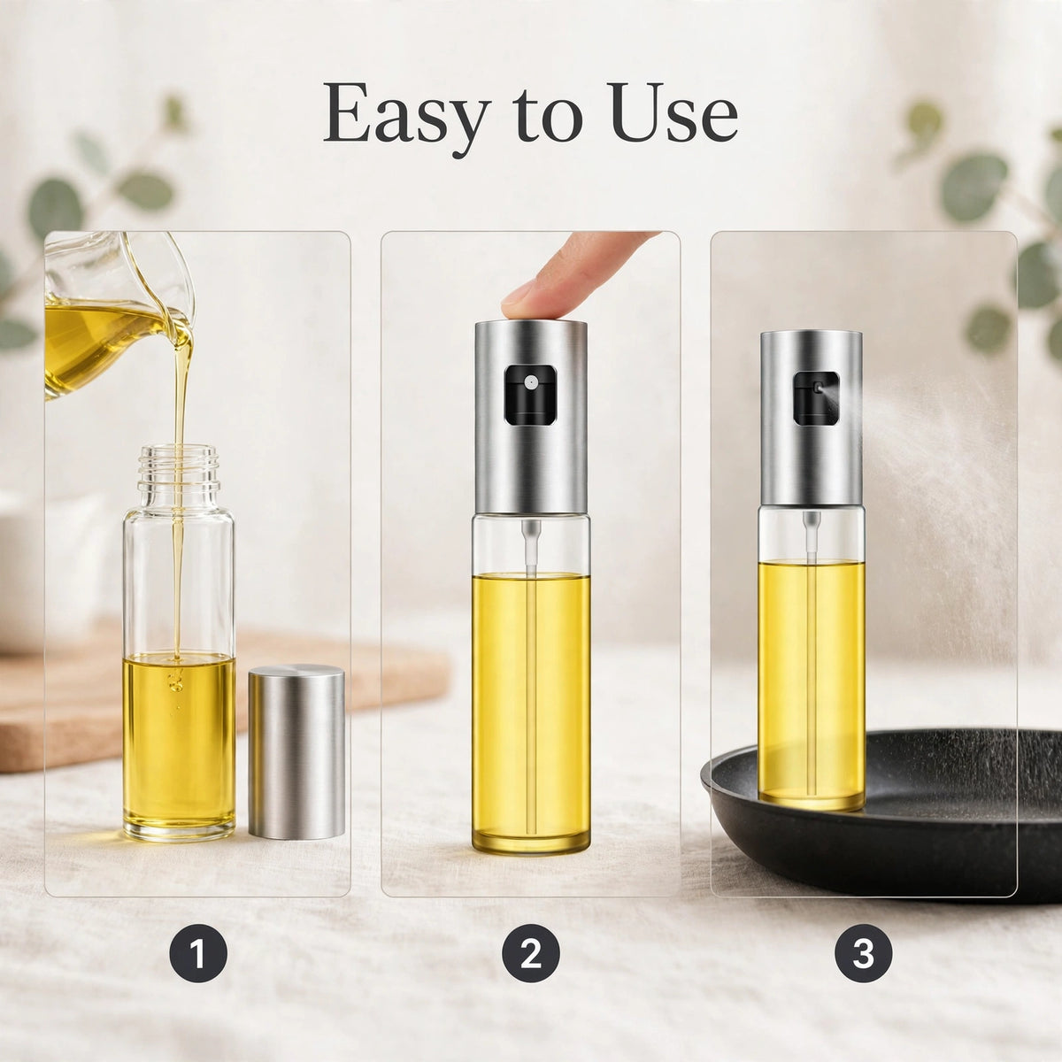 Oil Sprayer – 100ml Glass Bottle for Less-Oil Healthy Cooking