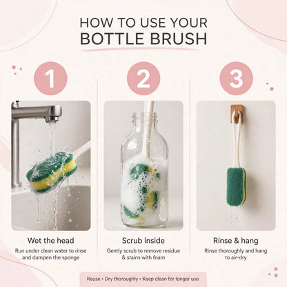 Long Bottle Cleaning Brush – Reach Inside Every Bottle & Jar