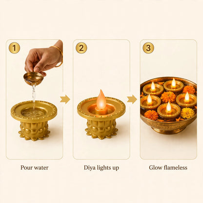 Water Sensor LED Diyas Set of 12 – Paani Dalo, Diya Jale