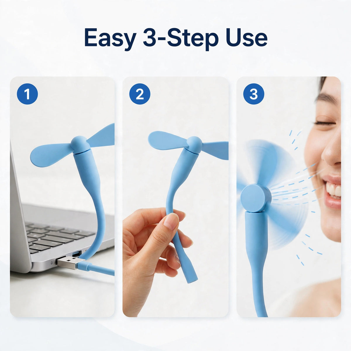 Portable USB Mini Fan – Personal Cooling for Desk & Kitchen